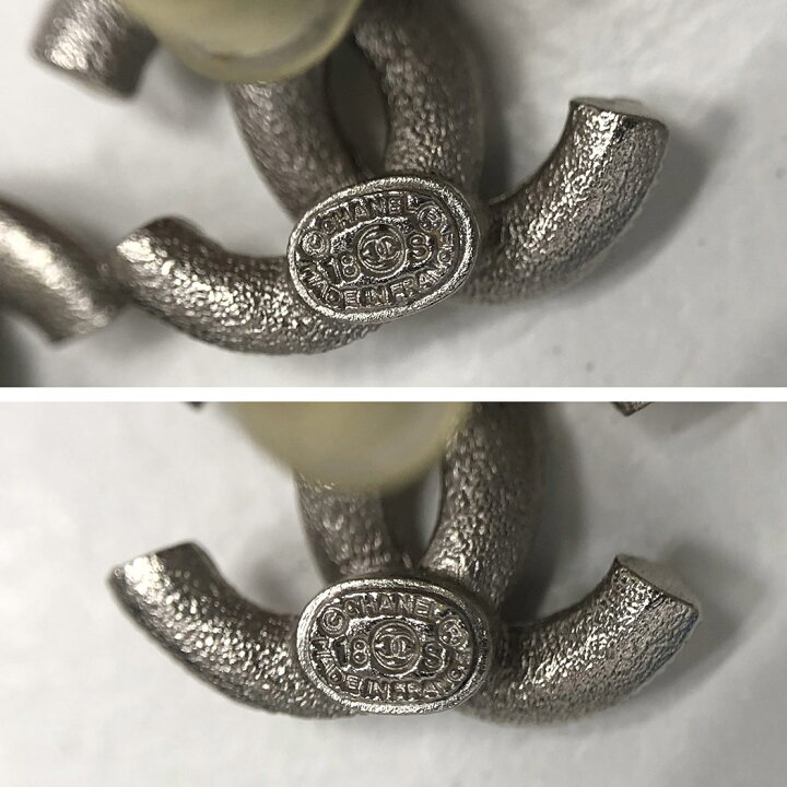 楽天市場】CHANEL□ラインストーン ココマークピアス マットシルバー  