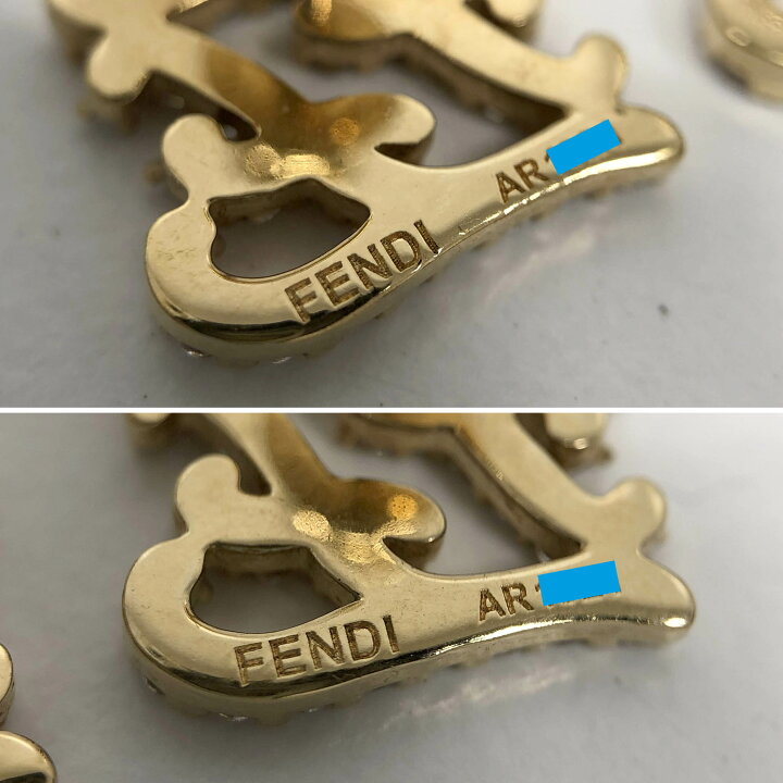 楽天市場】FENDI□カーリグラフィ ピアス 8AH266 ラインストーン  