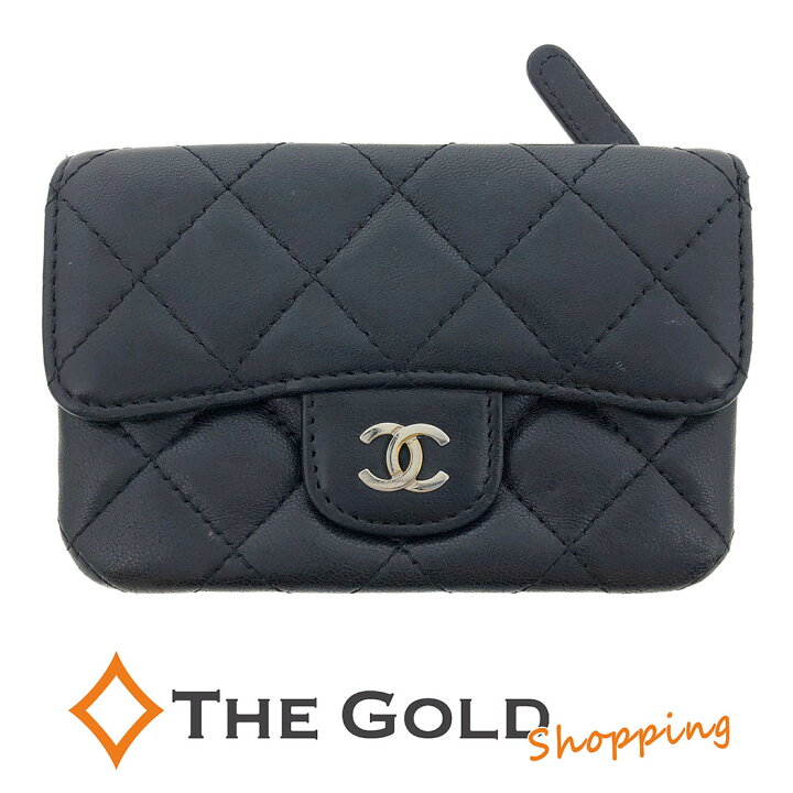 楽天市場】CHANEL□ マトラッセ ミニ財布 ラムスキン ブラック  