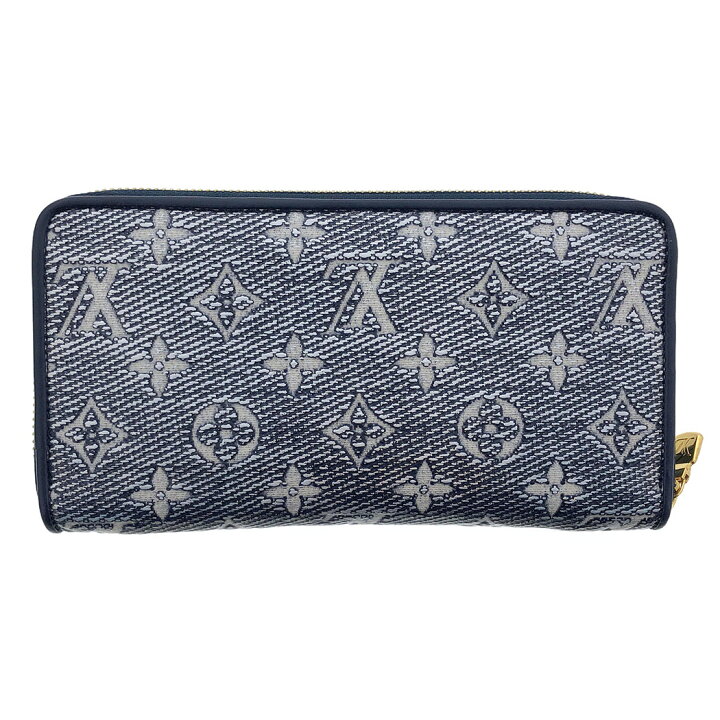 LOUIS VUITTON ラウンドファスナー長財布 モノグラム ジャガード 紺