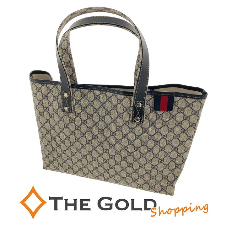 楽天市場】GUCCI □ GGプラス トートバッグ 211134 ベージュ ネイビー 