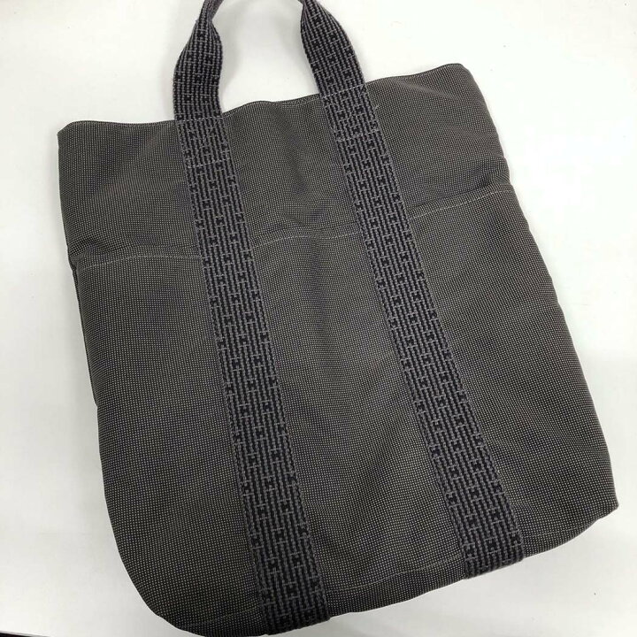 楽天市場】HERMES□ カバス エールライン グレー 縦長トート エルメス 