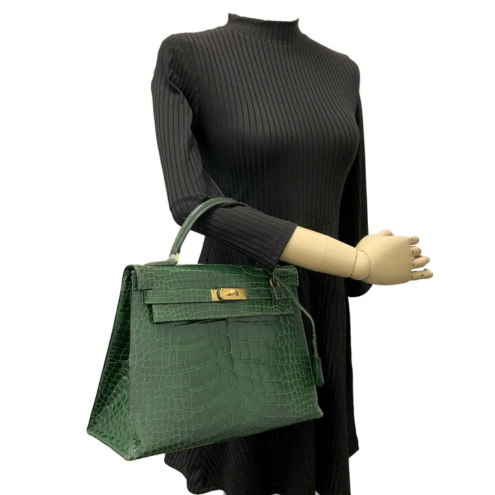 楽天市場】HERMES ケリー32 〇T 1990年 アリゲーター グリーン 