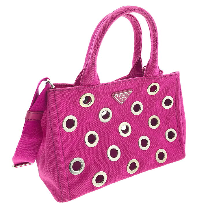 PRADA (プラダ) カナパ ファブリック 2WAYトートバッグ ピンク 1BG642  