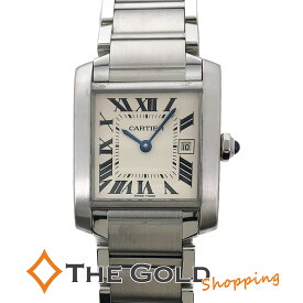 Cartier タンクフランセーズMM W51011Q3 磨き済 電池交換済 クォーツ ステンレス カルティエ 腕時計 レディース ウォッチ 女性用 【中古】
