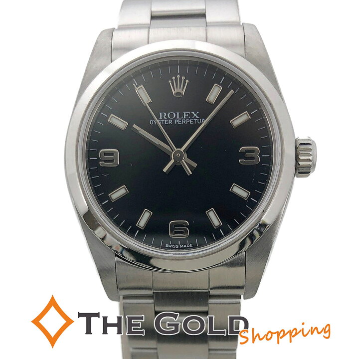 楽天市場】ROLEX オイスターパーペチュアル 77080 Y番 OH済 黒文字盤  