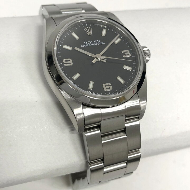 楽天市場】ROLEX オイスターパーペチュアル 77080 Y番 OH済 黒文字盤 