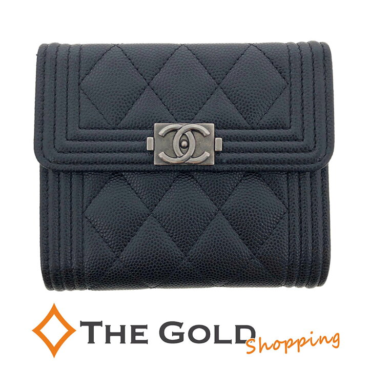 楽天市場】CHANEL□ スモールフラップウォレット A80734 ボーイ  