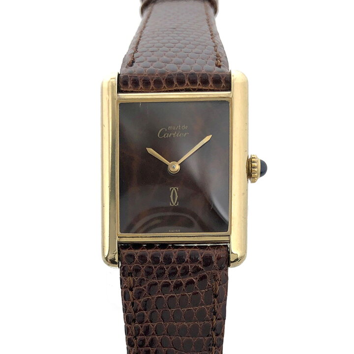 楽天市場】Cartier□ マストタンク 手巻き SV925 マホガニー文字盤  