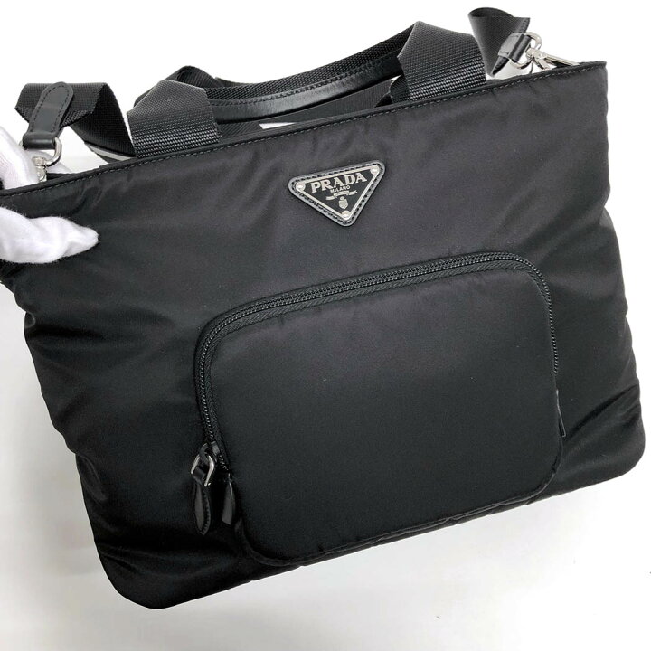 楽天市場】PRADA 2WAYショルダートートバッグ 1BG354 ナイロン ネロ  
