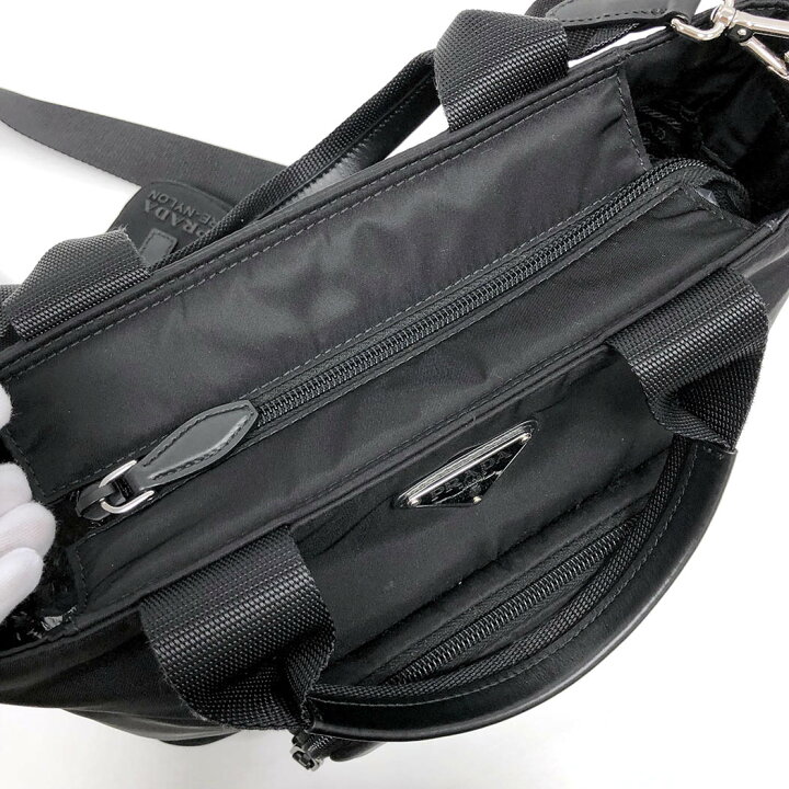 楽天市場】PRADA 2WAYショルダートートバッグ 1BG354 ナイロン ネロ  
