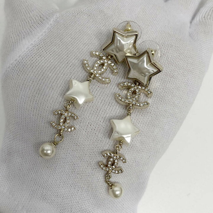 楽天市場】CHANEL□ スター ロングピアス B23K コスチュームパール 