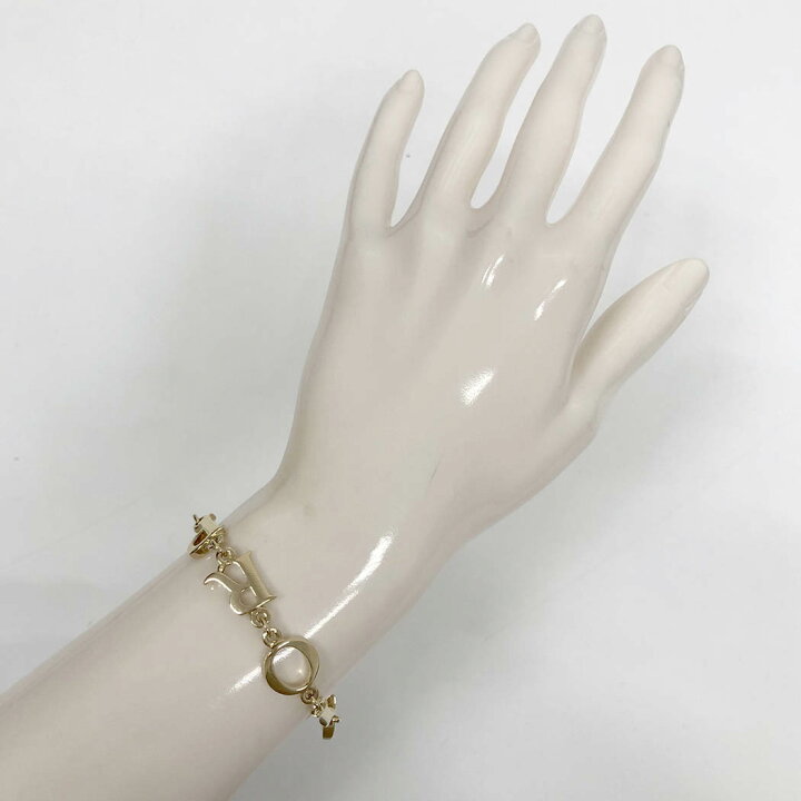 楽天市場】Christian Dior DIORPARISブレスレット 18.5cm GP ゴールド 