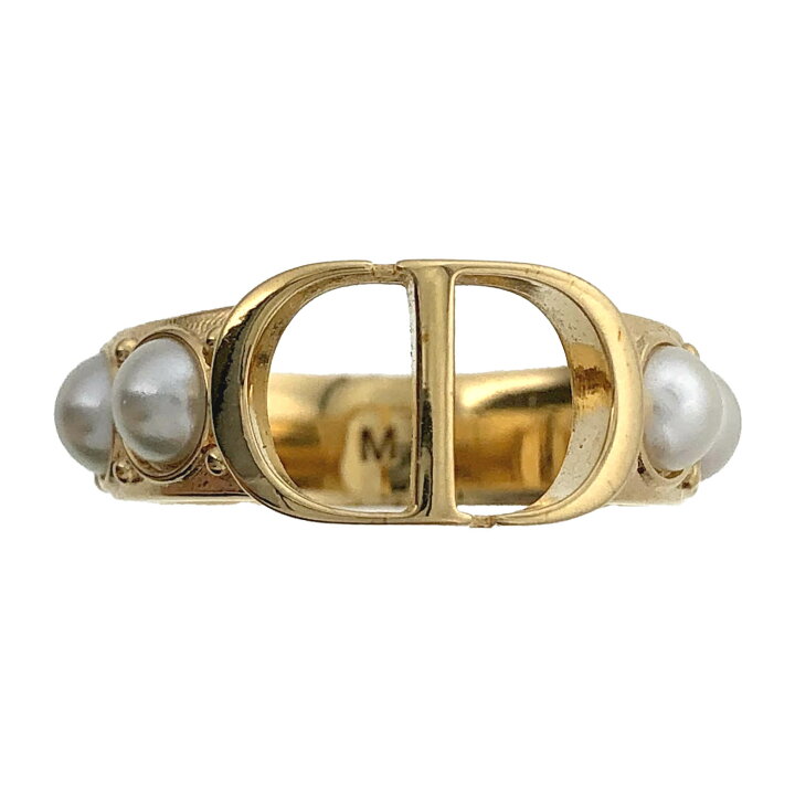 楽天市場】Christian Dior□ 30 モンテーニュ パール ロゴ リング M  