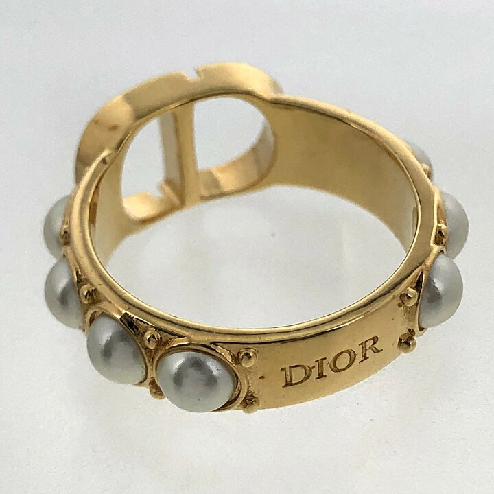楽天市場】Christian Dior□ 30 モンテーニュ パール ロゴ リング M  