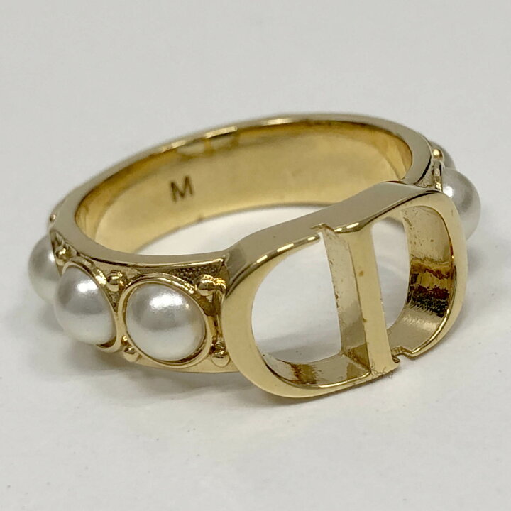 楽天市場】Christian Dior□ 30 モンテーニュ パール ロゴ リング M  