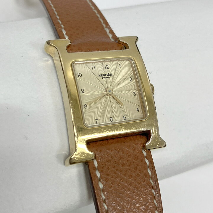 楽天市場】HERMES Hウォッチ HH1.201 電池交換済 クォーツ メッキ  