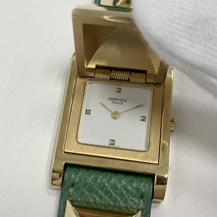 楽天市場】HERMES メドール ME1.210 電池交換済 クォーツ グリーン  