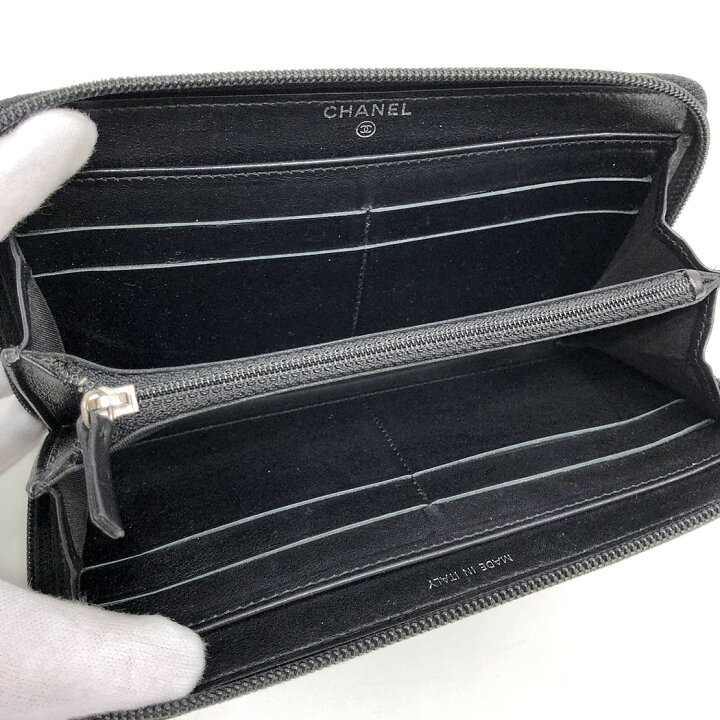 楽天市場】CHANEL□ ロングジップウォレット A50071 キャビアスキン  