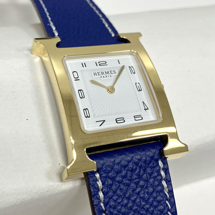 楽天市場】HERMES Hウォッチ HH1.510 電池交換済 26mm 青ベルト 