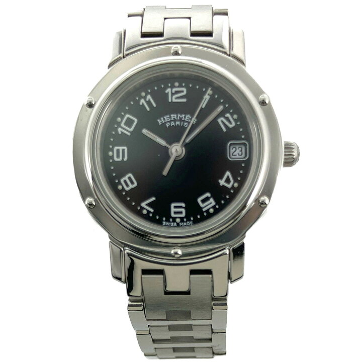 楽天市場】HERMES クリッパー CL4.210 OH済 クォーツ 黒文字盤 24mm  