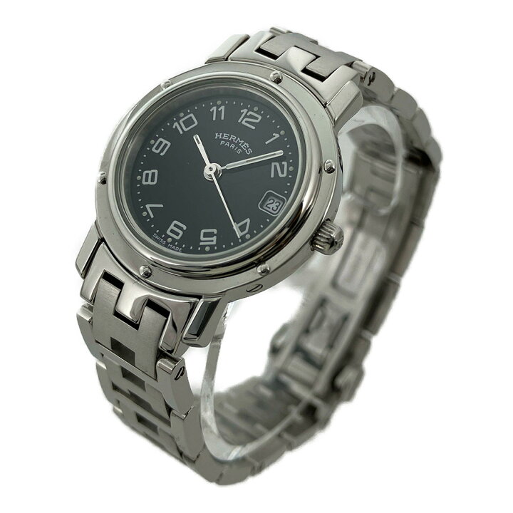 楽天市場】HERMES クリッパー CL4.210 OH済 クォーツ 黒文字盤 24mm  