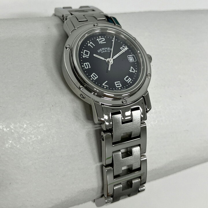 楽天市場】HERMES クリッパー CL4.210 OH済 クォーツ 黒文字盤 24mm  