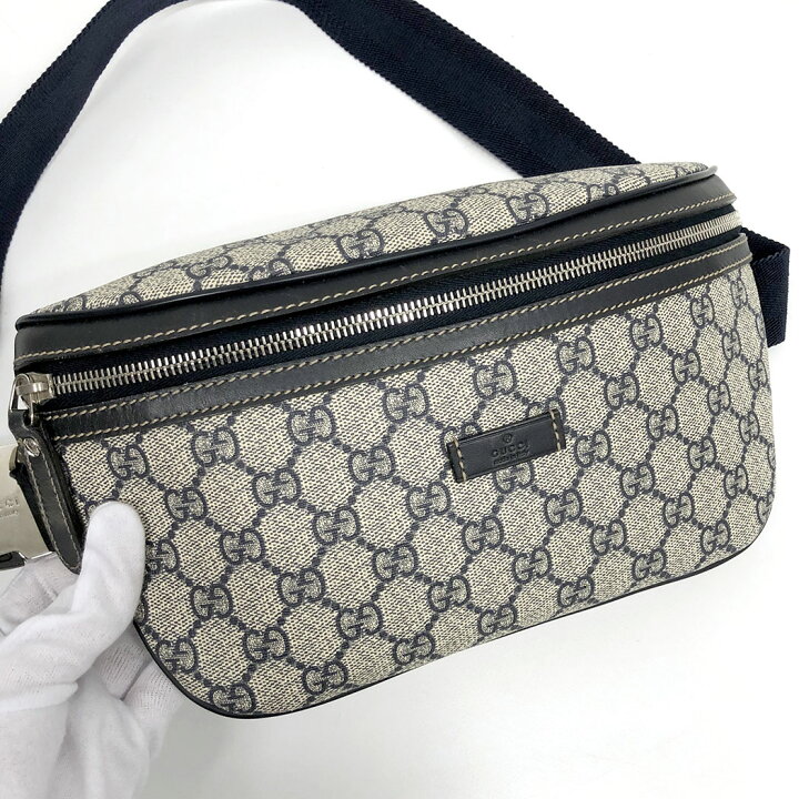 楽天市場】GUCCI□ ウエストバッグ 233269 GGスプリーム ネイビー 
