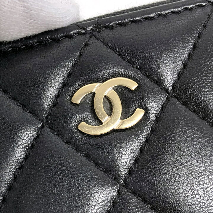 楽天市場】CHANEL コインパース AP0216 ラムスキン ブラック ゴールド 