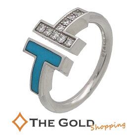 Tiffany&Co. Tワイヤーリング 7号 750 ダイヤモンド ターコイズ ホワイトゴールド レディース ジュエリー ティファニー 【中古】