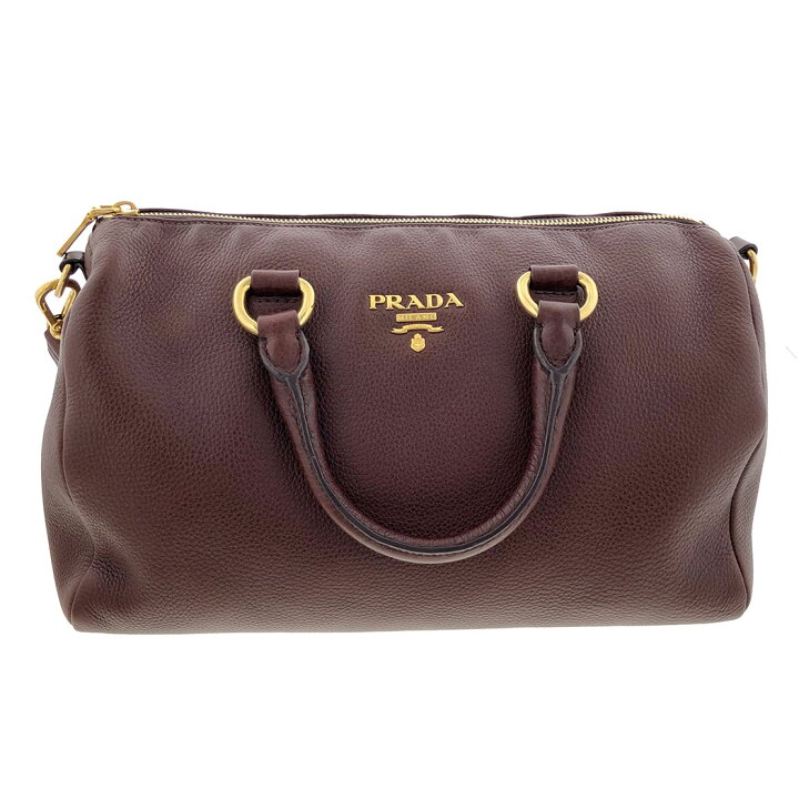 楽天市場】PRADA□ ボストンバッグ ダイノレザー ボルドー 2WAY 