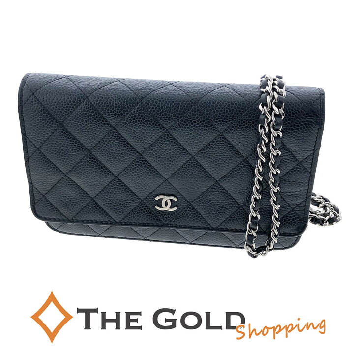 楽天市場】CHANEL チェーンウォレット A33814 キャビアスキン  