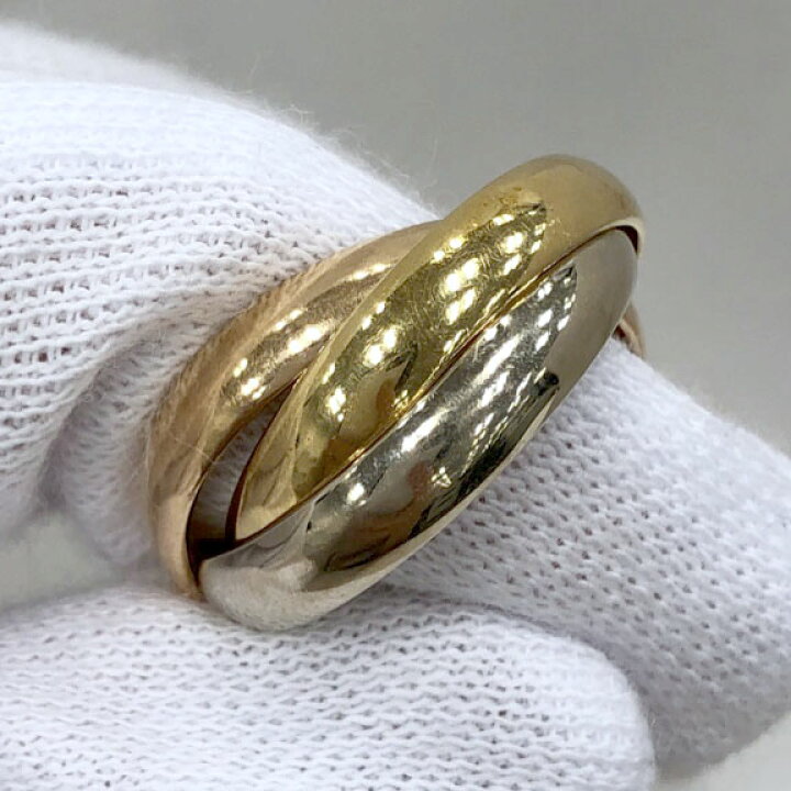 楽天市場】Cartier トリニティリングMM クラシック #50 10号 750 WG YG 