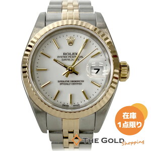 ROLEX デイトジャスト 79173 OH済 白文字盤 コンビ YG SS 自動巻き 腕時計 レディース ウォッチ ロ