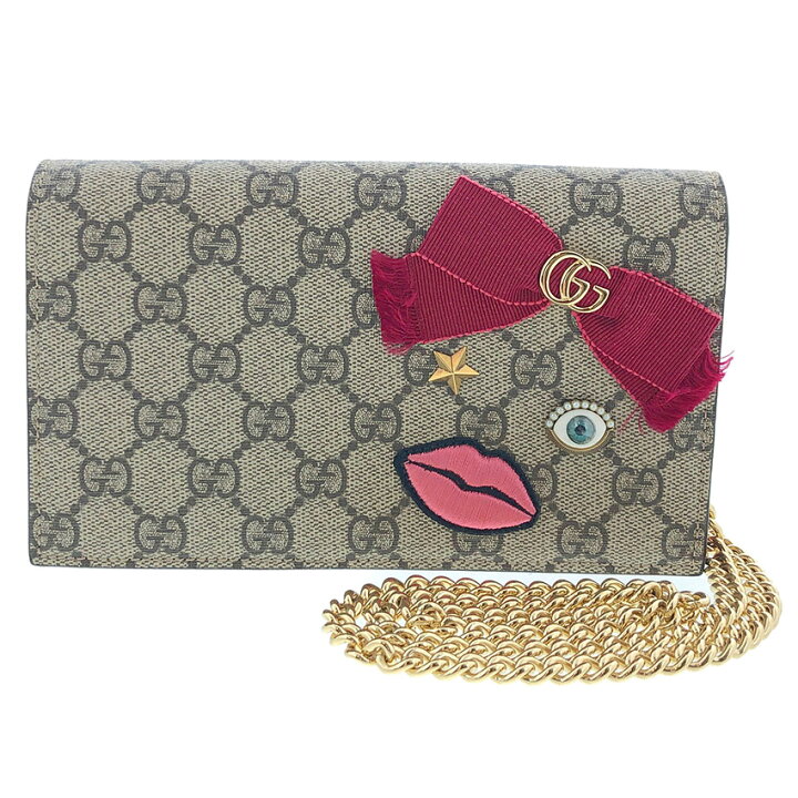 楽天市場】グッチ GUCCI チェーンウォレット 刺繍 フェイス 財布 
