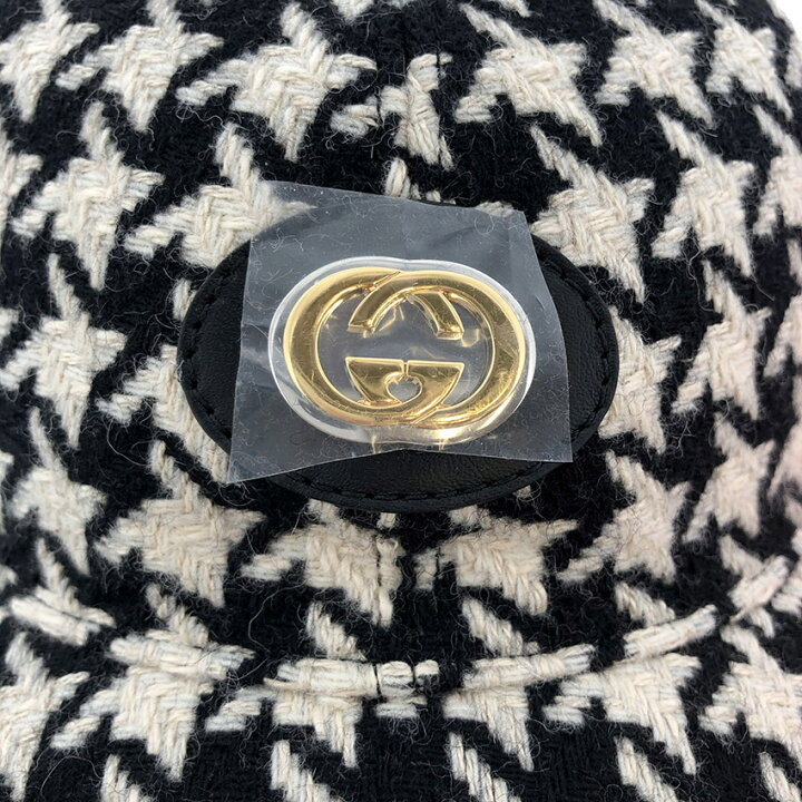 楽天市場】グッチ キャップ GGメタルロゴ 千鳥格子 Sサイズ インター