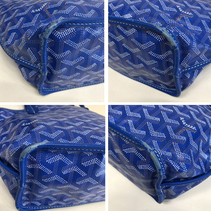 未使用に近い GOYARD ゴヤール アンジュ ミニ トートバッグ ブルー 