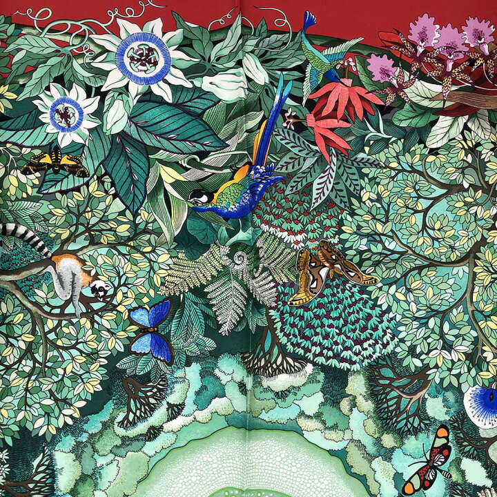 楽天市場】エルメス カレ90 Au Coeur de la Vie 生命の森 シルク100 