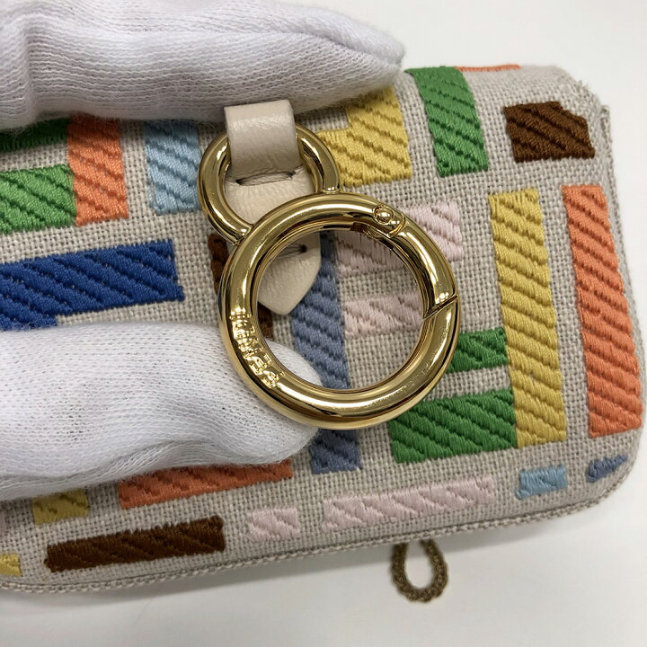 楽天市場】フェンディ ナノ バゲット チャーム 7AR844 チェーン 刺繍  