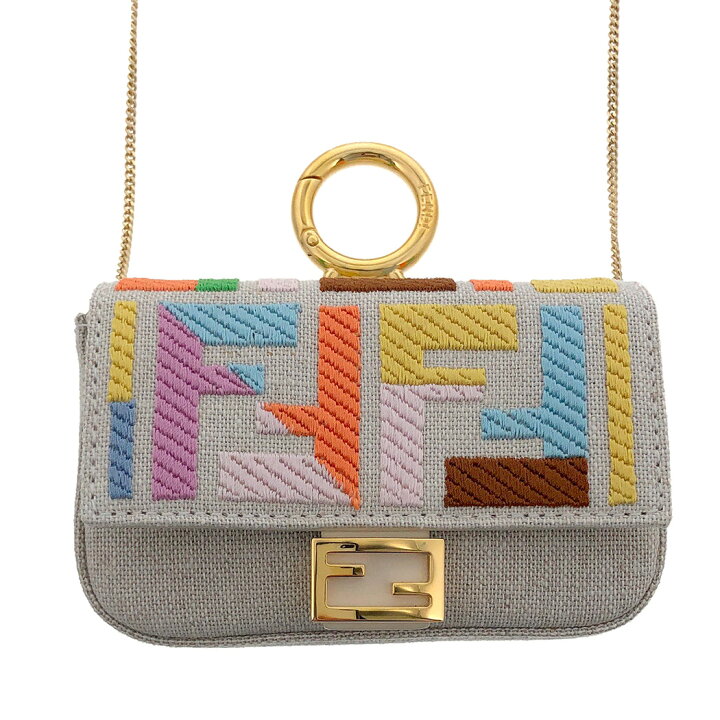 楽天市場】フェンディ ナノ バゲット チャーム 7AR844 チェーン 刺繍 