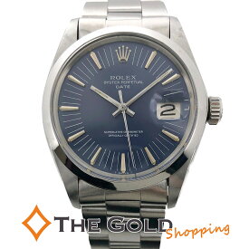 ロレックス オイスターパーペチュアル デイト 1500 OH済 ヴィンテージ 1969年 青文字盤 自動巻き ステンレス ROLEX 腕時計 メンズ ウォッチ 男性用 【中古】