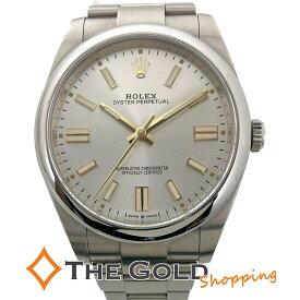 ロレックス オイスターパーペチュアル 41 124300 2021年 自動巻き シルバー文字盤 ROLEX 腕時計 メンズ ウォッチ 男性用 【中古】