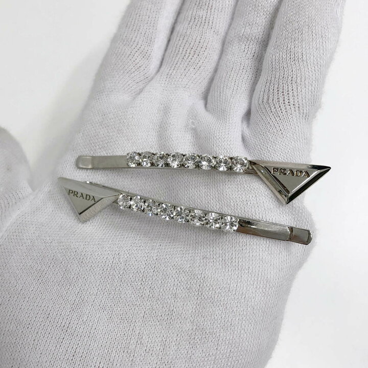 楽天市場】プラダ トライアングル ロゴ ヘアクリップ 1IF098 ヘアピン  