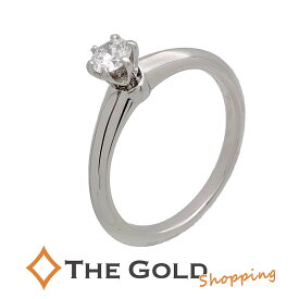 ティファニー ソリティア ダイヤリング 9号 PT950 ダイヤモンド 0.19ct プラチナ レディース 一粒ジュエリー 仕上げ済 Tiffany&Co. 【中古】 p2508