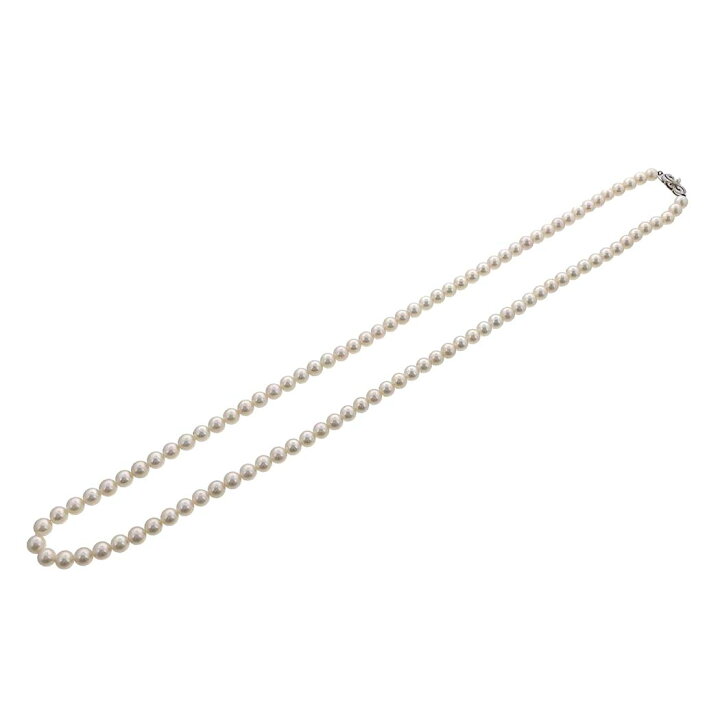 楽天市場】ミキモト ロングパールネックレス 75cm K14 WG パール 6.8 