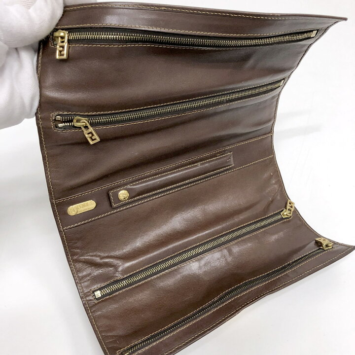 楽天市場】FENDI□ アクセサリーポーチ ズッカ ブラウン ゴールド金具 