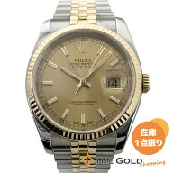 ロレックス デイトジャスト 116233 OH済 36mm YG SS コンビ 自動巻き 腕時計 メンズ ウォッチ ROLEX 【中…
