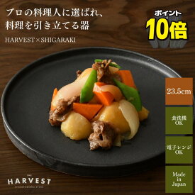 【P10倍】【信楽焼xカフェ風】HARVEST kuro スタックトレイプレート 切立皿 23.5cm 信楽焼 皿｜和モダン カフェ風 ナチュラル おしゃれ プレゼント｜