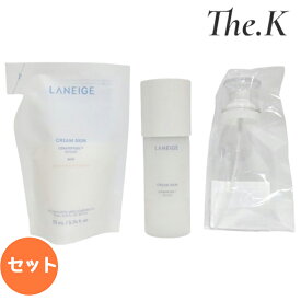 送料無料【ラネージュ】 [セット］クリームスキンローション170ml+詰め替え170ml +ミストポンプセット セラミド+ペプチド 保湿スキン 2世代クリームスキン クリームミストスキンケア 化粧水 乳液 保湿 肌バリア うるおい つや肌 韓国コスメ LANEIGE
