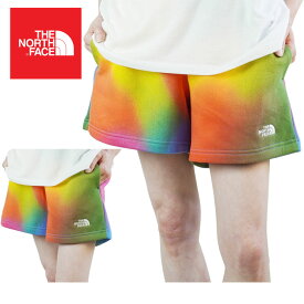 レディース パンツノースフェイスTHE NORTH FACEW AOP SHORTSウィメンズ オール オーバー プリント ショーツPRID DBLSP (グラデーションプリント)青 緑 黄色 ピンク カラフル スウェットパンツ ロゴ ズボン スポーツ